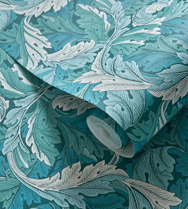 Acanthus Wallpaper - Blue - Clarke & Clarke - William Morris