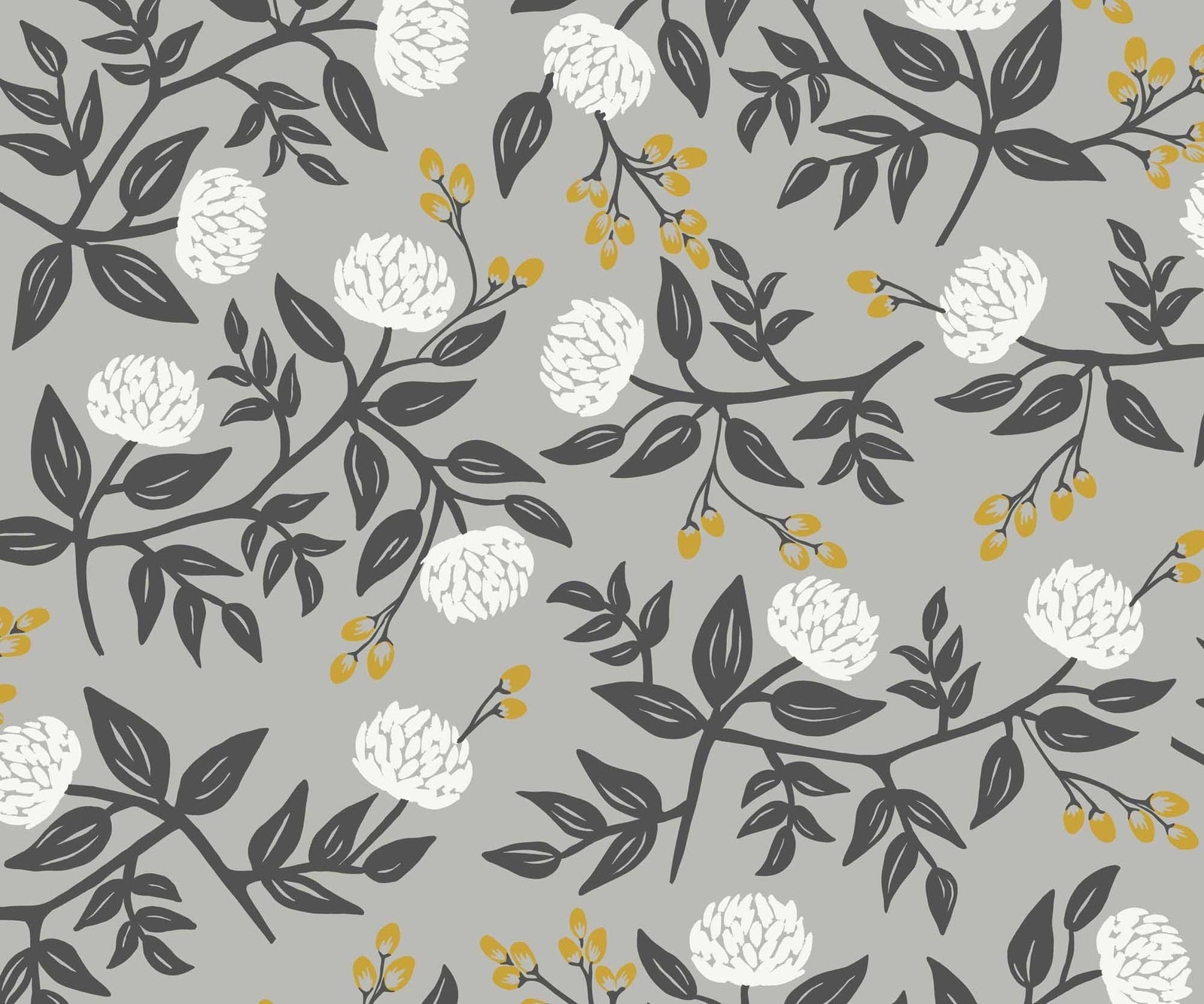 Peonies Wallpaper - Silver - Rifle