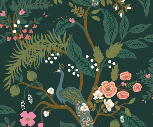 Peacock Wallpaper - Green - Rifle