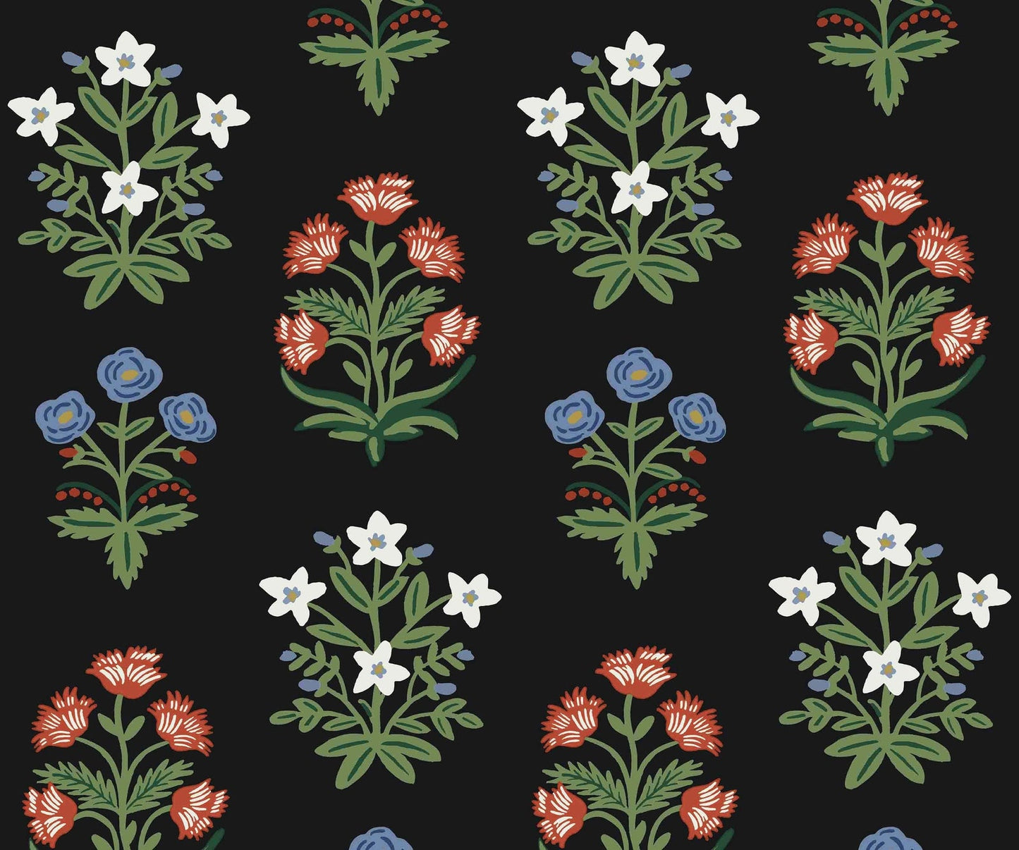 Mughal Rose Wallpaper - Green - Rifle