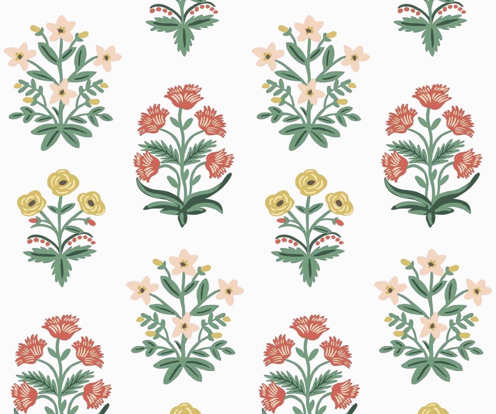 Mughal Rose Wallpaper - Multicolor - Rifle