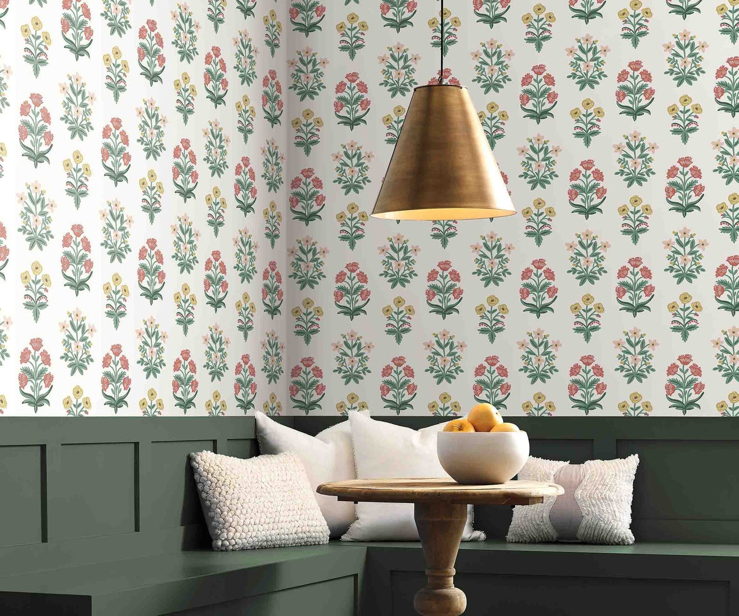 Mughal Rose Wallpaper - Multicolor - Rifle