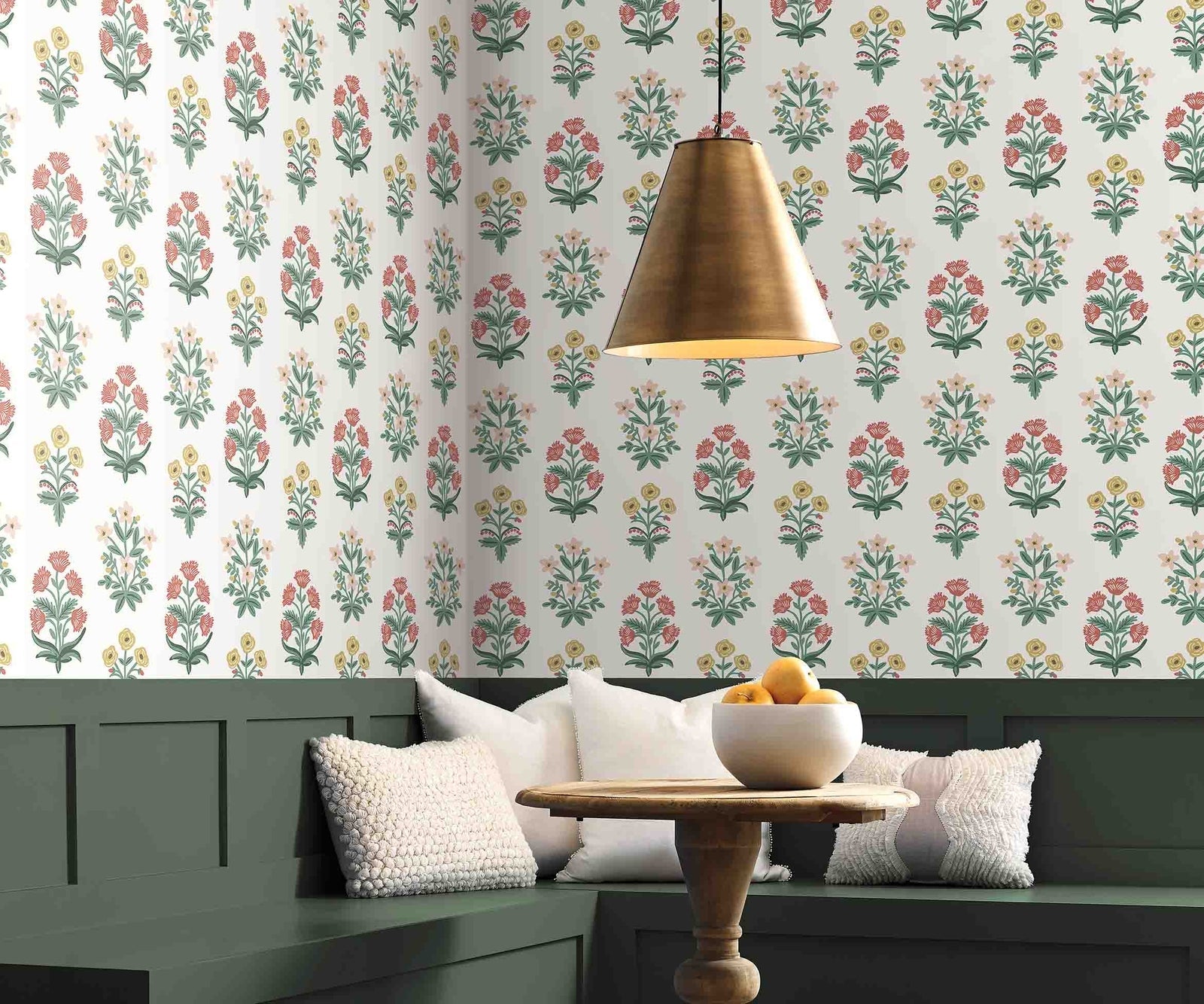 Mughal Rose Wallpaper - Multicolor - Rifle