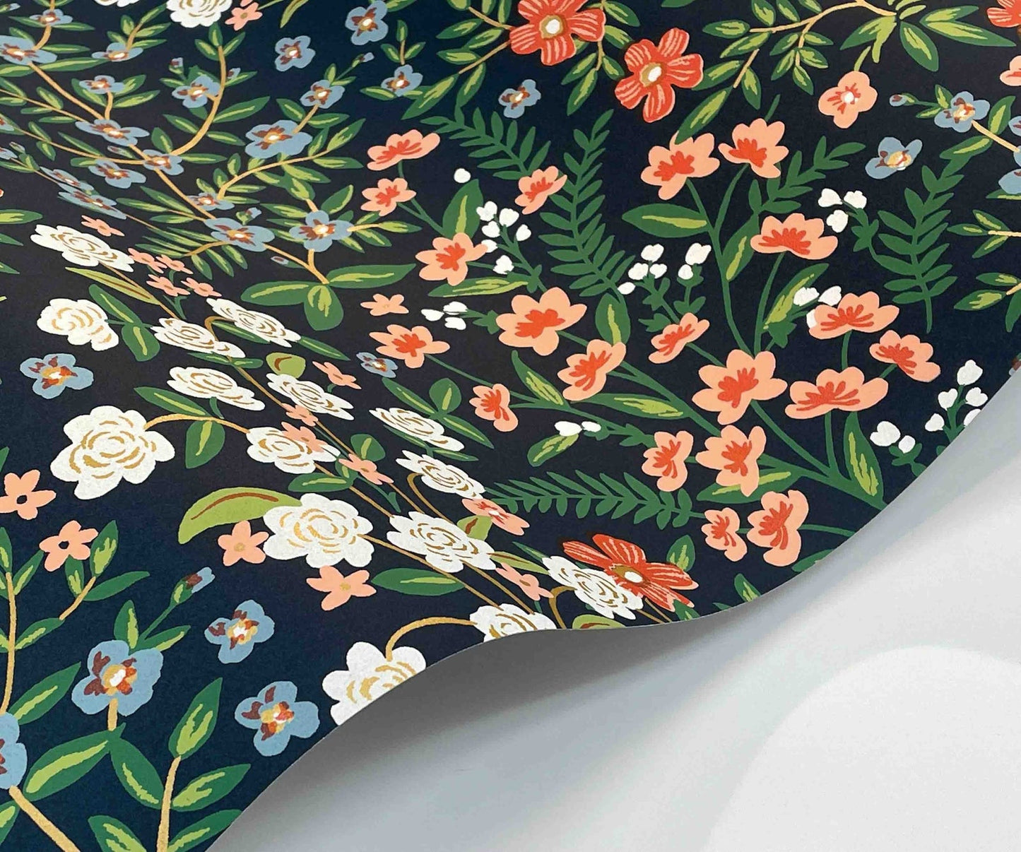 Wildwood Garden Wallpaper - Blue - Rifle