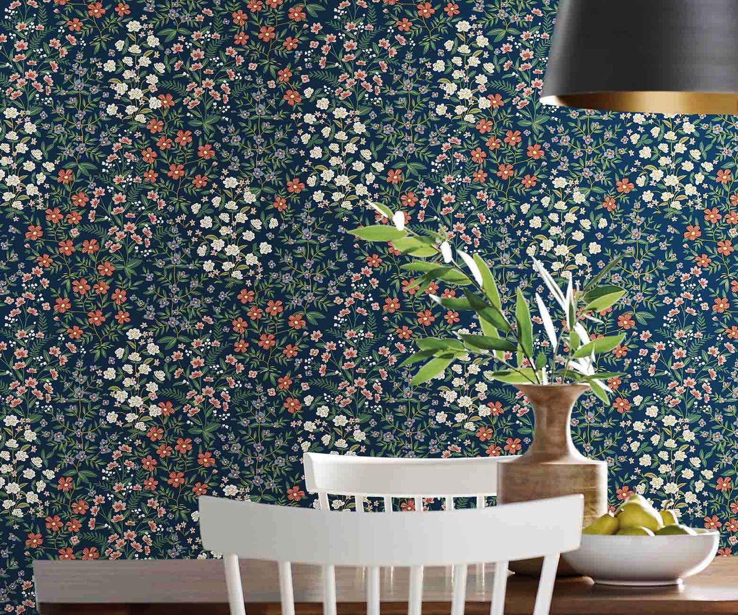 Wildwood Garden Wallpaper - Blue - Rifle