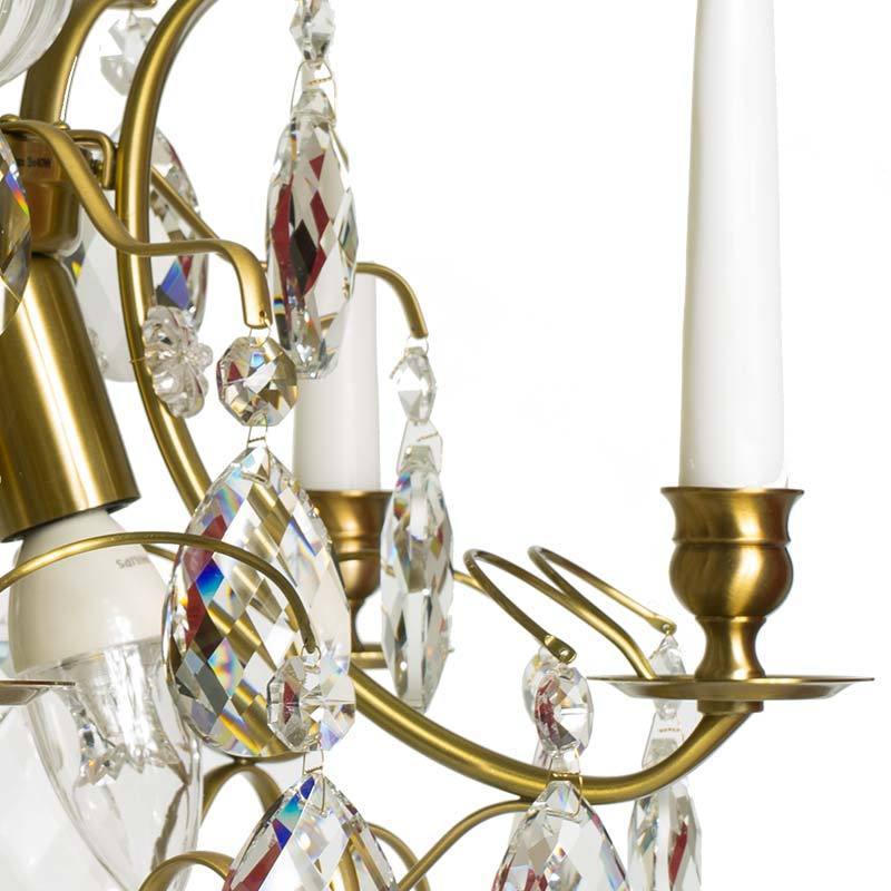 Baroque Chandelier - Light Brass 5 Arm Baroque Style Chandelier brass detail