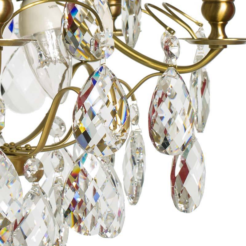 Baroque Chandelier - Light Brass 5 Arm Baroque Style Chandelier drop crystals