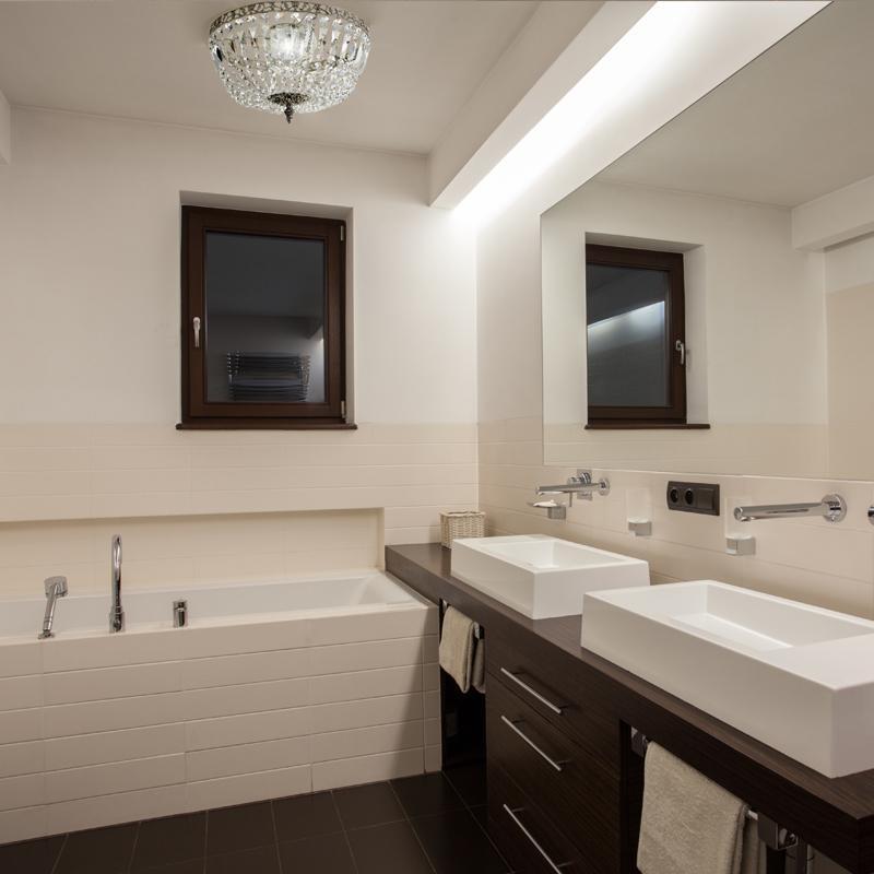 Bathroom Chandeliers - Nickel Bathroom Chandelier - Low Ceilings