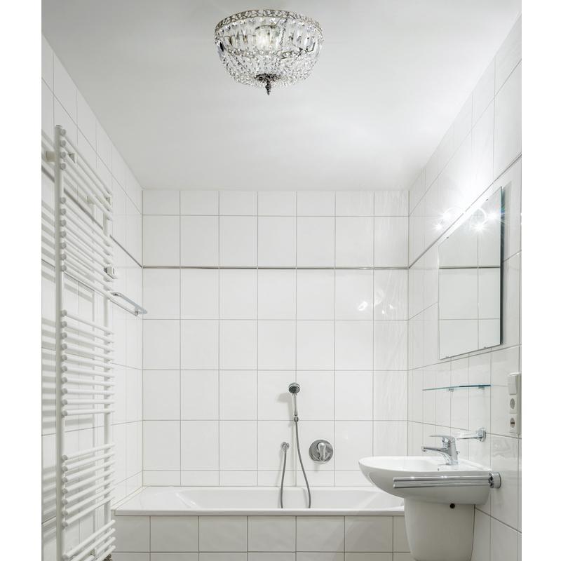 Bathroom Chandeliers - Nickel Bathroom Chandelier - Low Ceilings