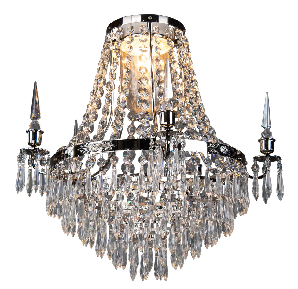 Large crystal chrome bathroom chandelier IP44 lights on
