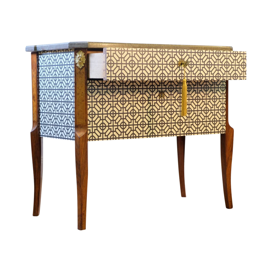(723) Gustavian Style Commode with Art Deco Style Design (Single)