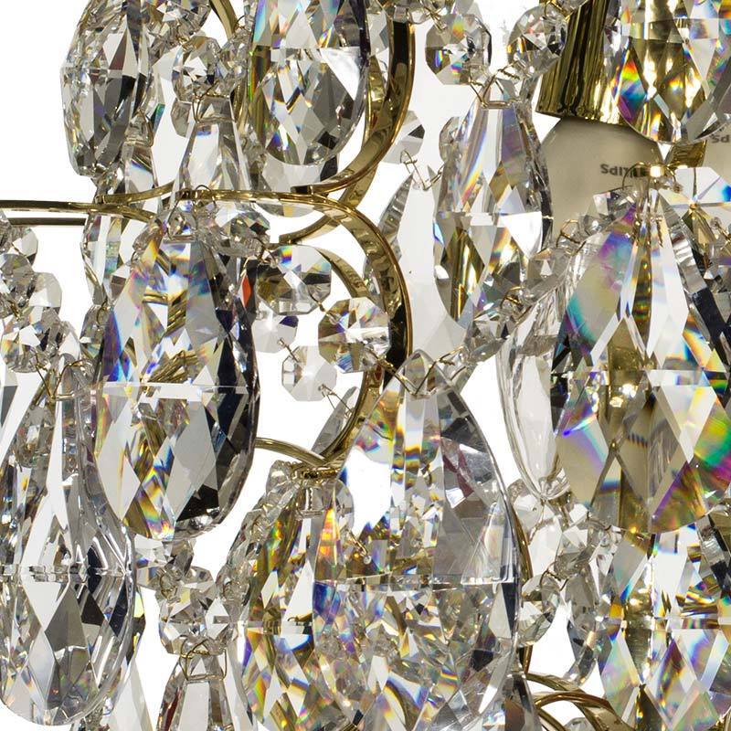 Contemporary Chandelier - Polished Brass Retro Crystal Chandelier: 38cm X 38cm X 38xm