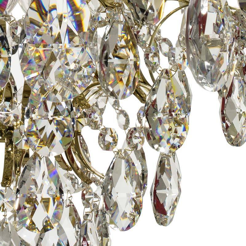 Contemporary Chandelier - Polished Brass Retro Crystal Chandelier: 38cm X 38cm X 38xm