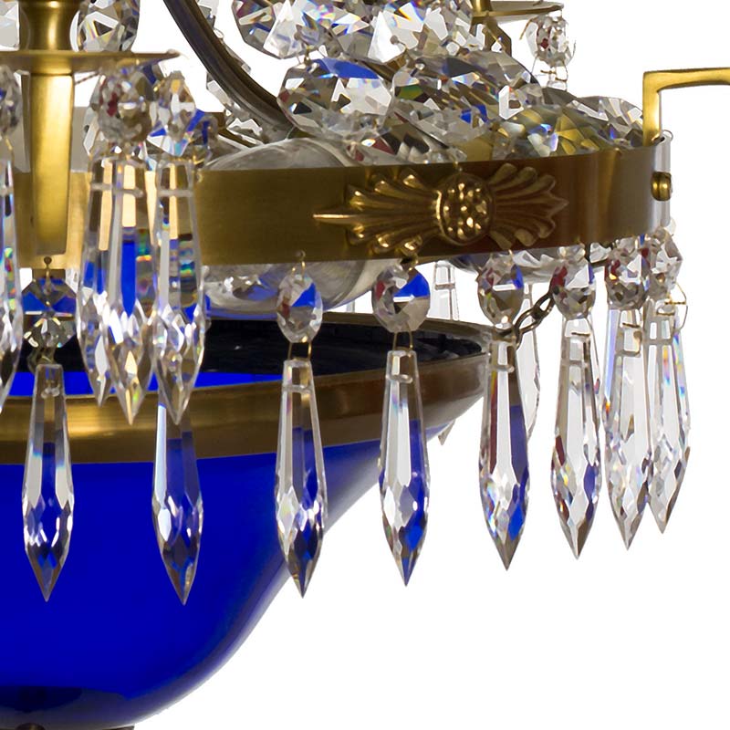 Classic Swedish Crystal Chandelier - arm detail