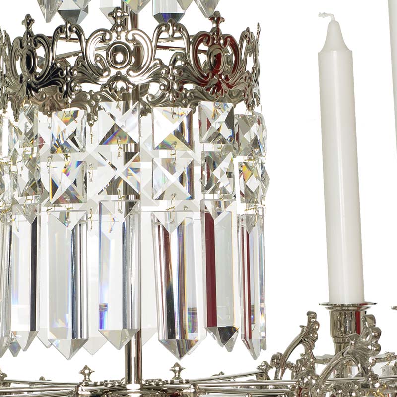 Crystal chandelier - metal details of arms