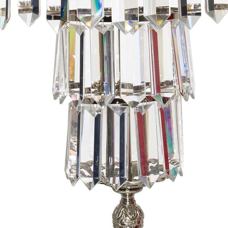 Crystal chandelier - nickel detail