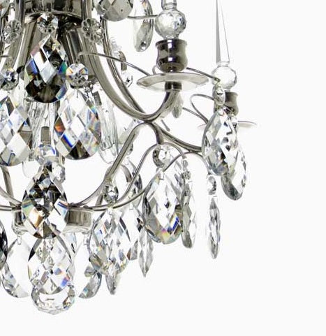 Baroque Chandelier - Drop Crystals - Nickel - crystal detail