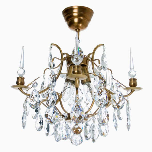 Baroque Chandelier - Drop Crystals - Brass