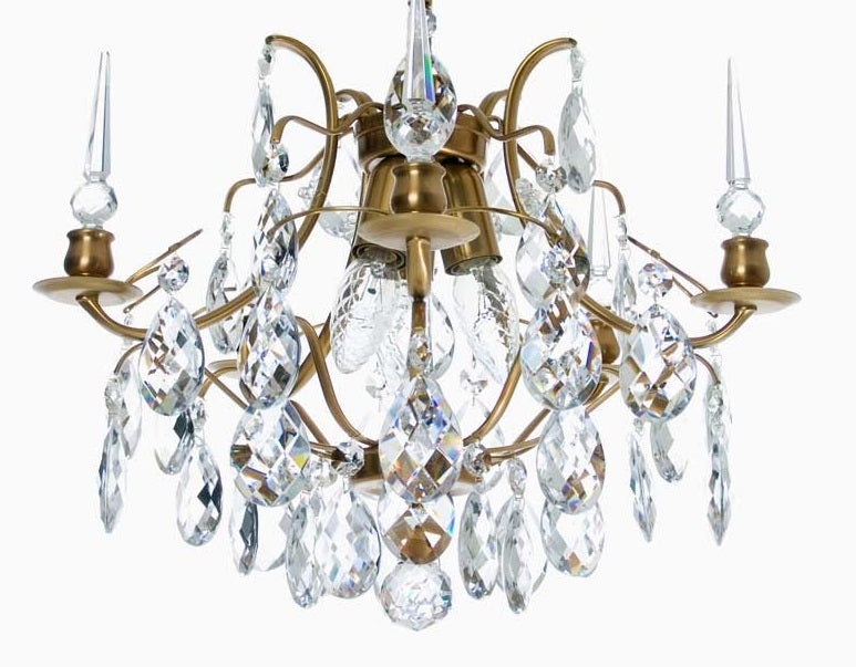 Baroque Chandelier - Drop Crystals - Brass - detail