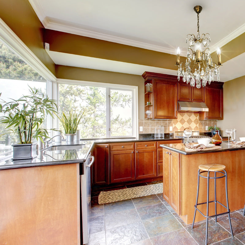 Electric candle crystal chandelier - kitchen