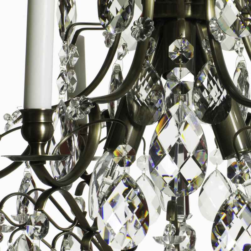 Baroque Chandelier - 6 Arms - dark brass detail