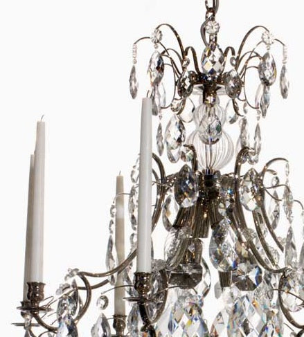 Baroque Chandelier - 8 Arms - nickel detail