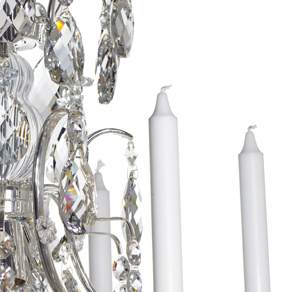 Baroque Chandelier - 6 Arms - Drop Crystals - Nickel - cancel detail