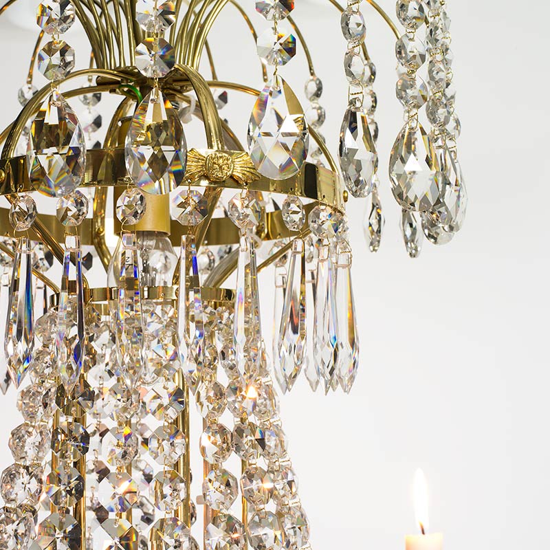 Empire Chandelier - 6 Arms - crystal detail
