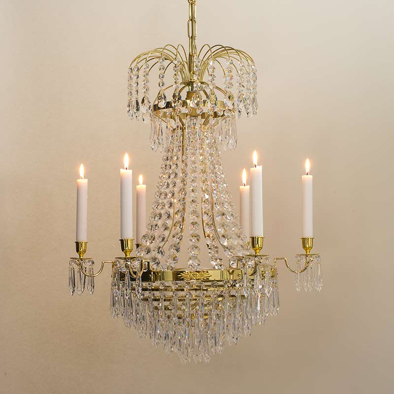 Empire Chandelier - 6 Arms - with candles