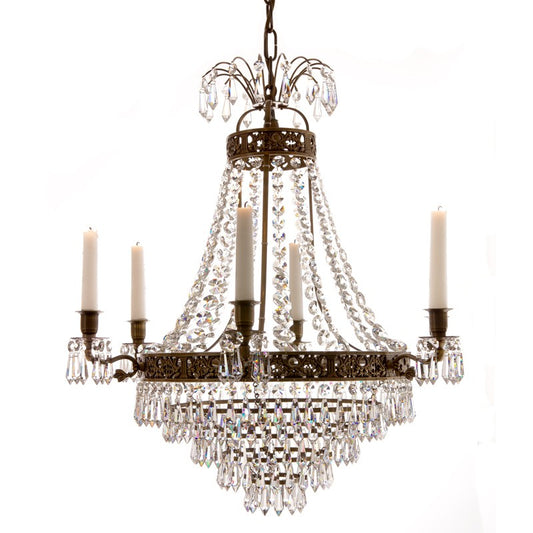 06 Jacob Empire Chandelier - 6 Arms - Brass