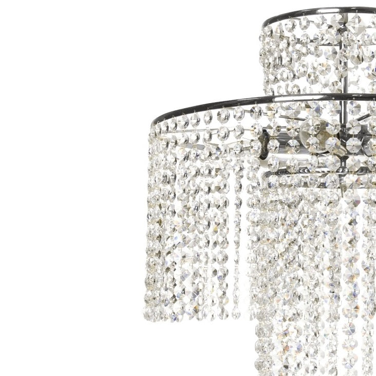 Rainfall Nickel Plated Crystal Chandelier - detail