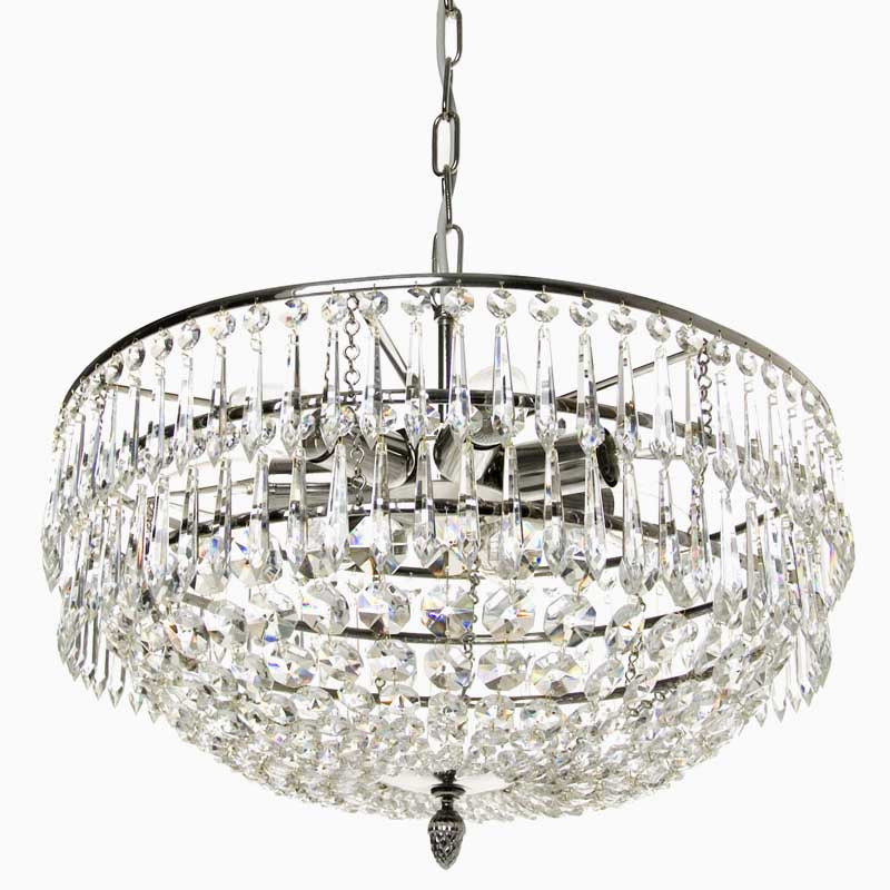Modern Chandelier with Crystal Icicles - crystal detail