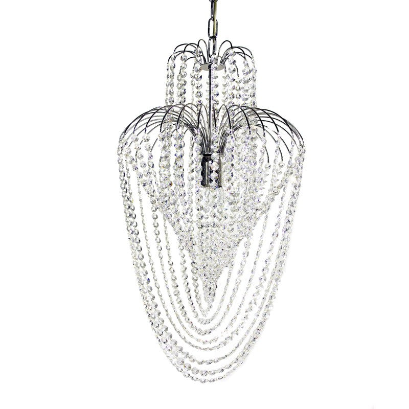 Cascade Crystal Chandelier in Nickel