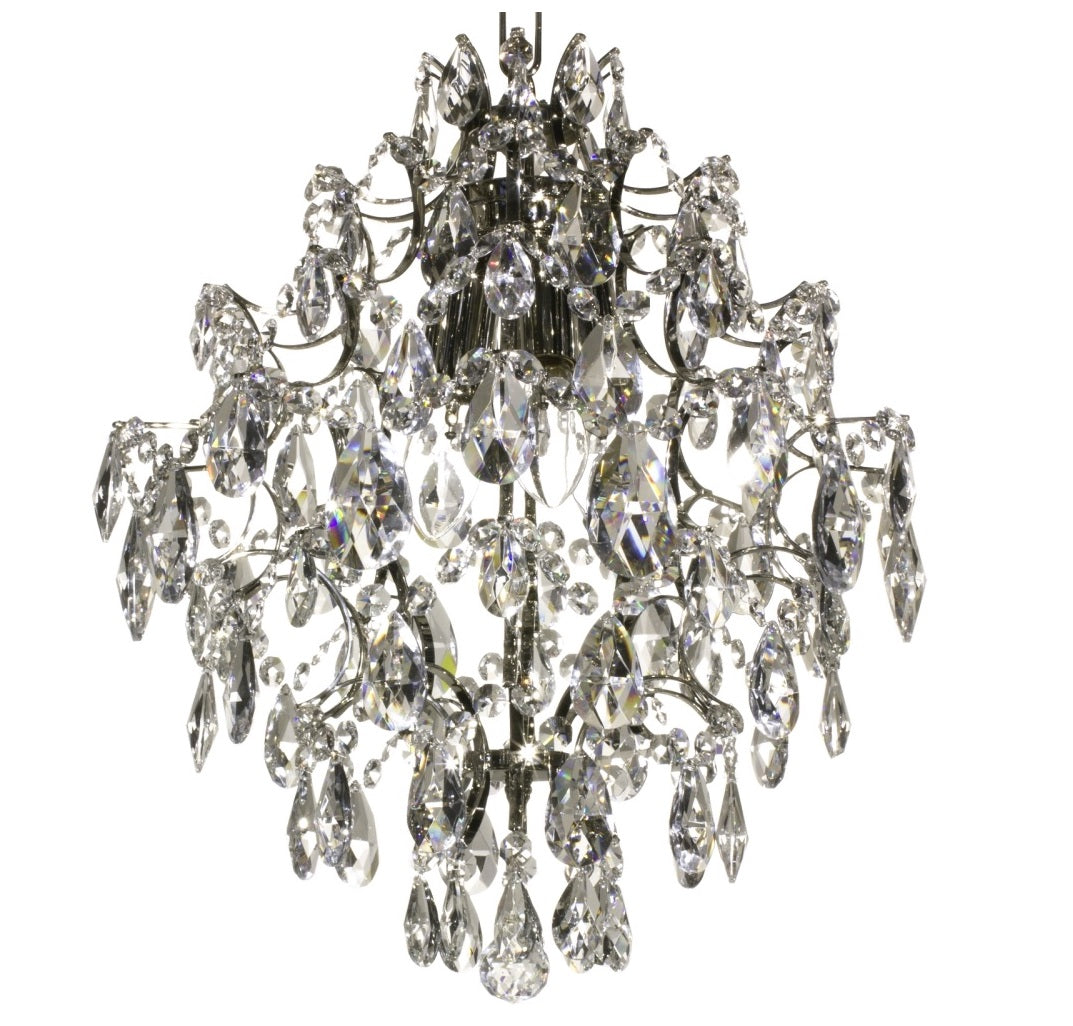 Nickel plated and crystal modern style chandelier