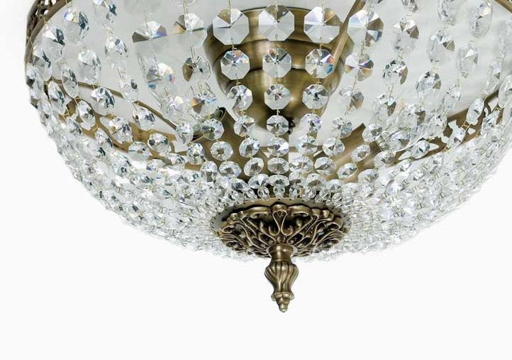 Crystal Plafond - Diameter 36cm - Brass - crystal detail