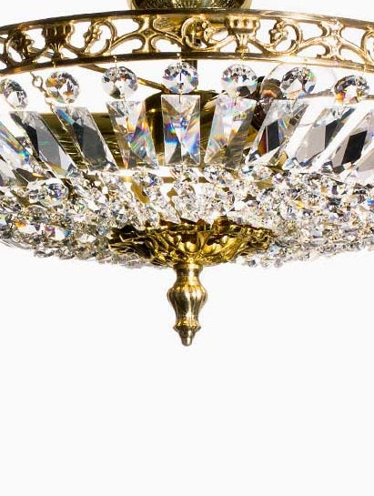 Crystal Plafond - Diameter 36cm - Brass - crystal detail