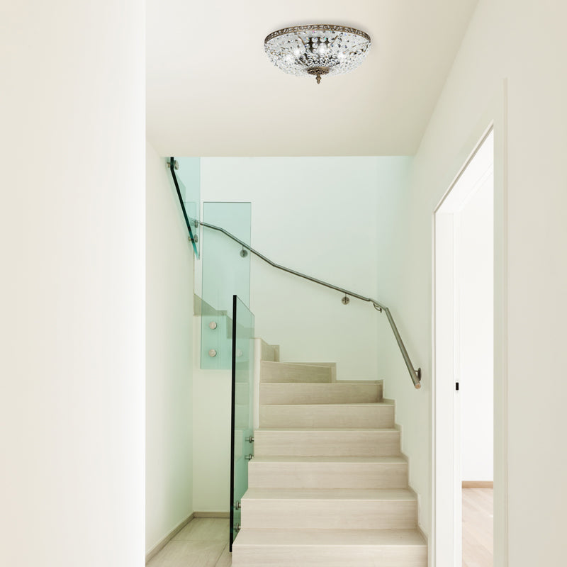 Crystal Plafond - Diameter 36cm - Brass - stairway