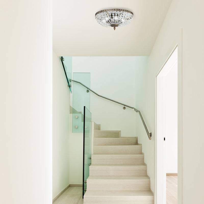 Crystal Plafond - Diameter 36cm - Brass - stairway