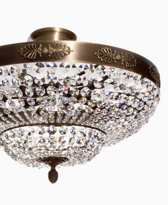 Crystal Plafond - Diameter 60cm - Brass - crystal detail