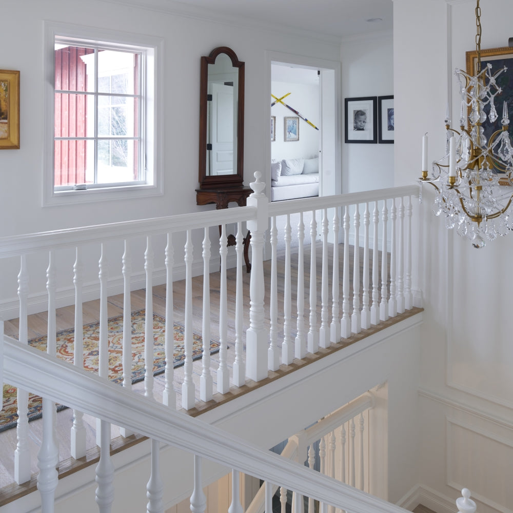 Crystal chandelier in stairwell