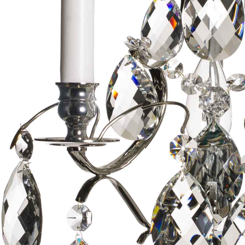 Baroque Wall Light - Nickel - crystal detail
