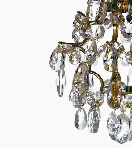 Window Light - Polished Brass - almond crystals