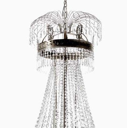 Empire Chandelier - Large Dark Brass Empire Style Chandelier dark brass crystal detail