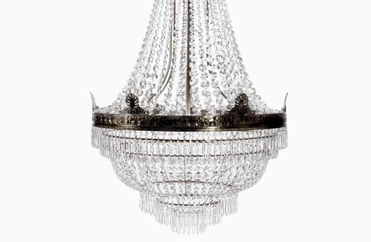 Empire Chandelier - Large Dark Brass Empire Style Chandelier dark brass base detail