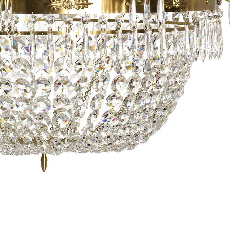 Empire Chandelier - Light Brass Empire Style 10 Arm Chandelier basket bottom