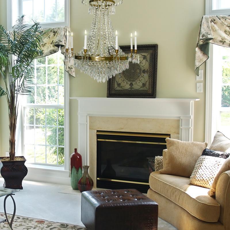 Empire Chandelier - Light Brass Empire Style 8 Arm Chandelier living room