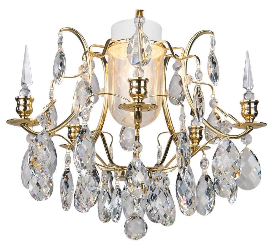 Crystal obliques bathroom chandelier - lights on