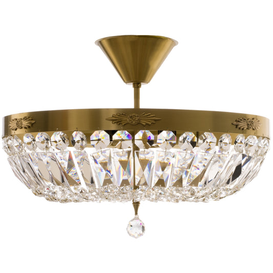 Brass plafond with crystals