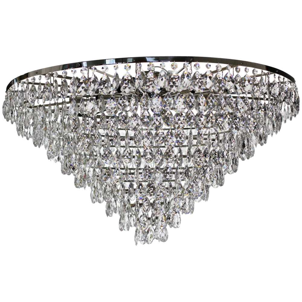 Low Ceiling Plafonds - Low Ceiling Large Crystal Plafond In Nickel 120cm X 120cm X 78cm