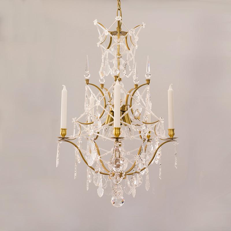 Rococo Chandelier - Light Brass Rococo Style Chandelier in room
